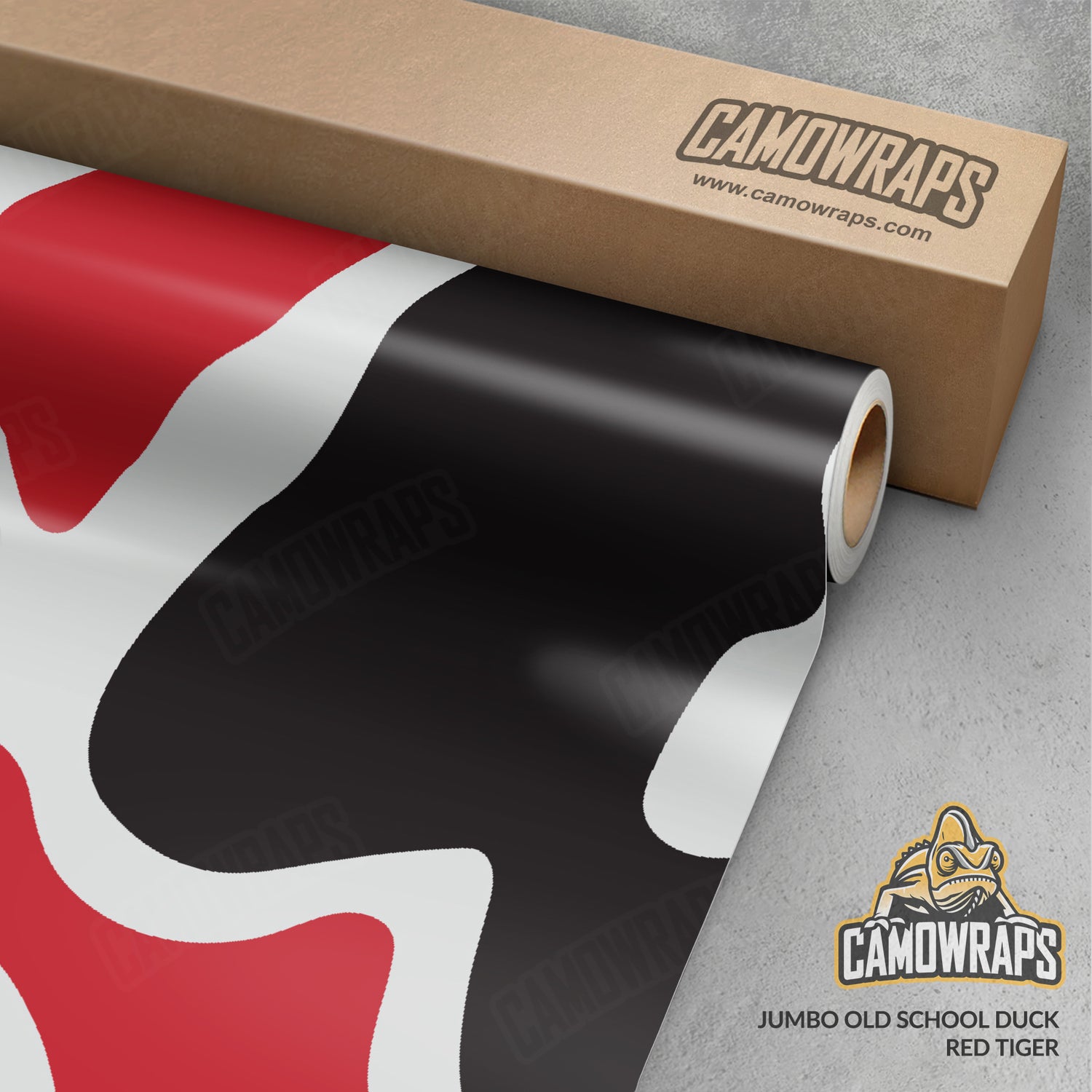 Old School Duck Red Tiger Gun Skin Vinyl Wrap