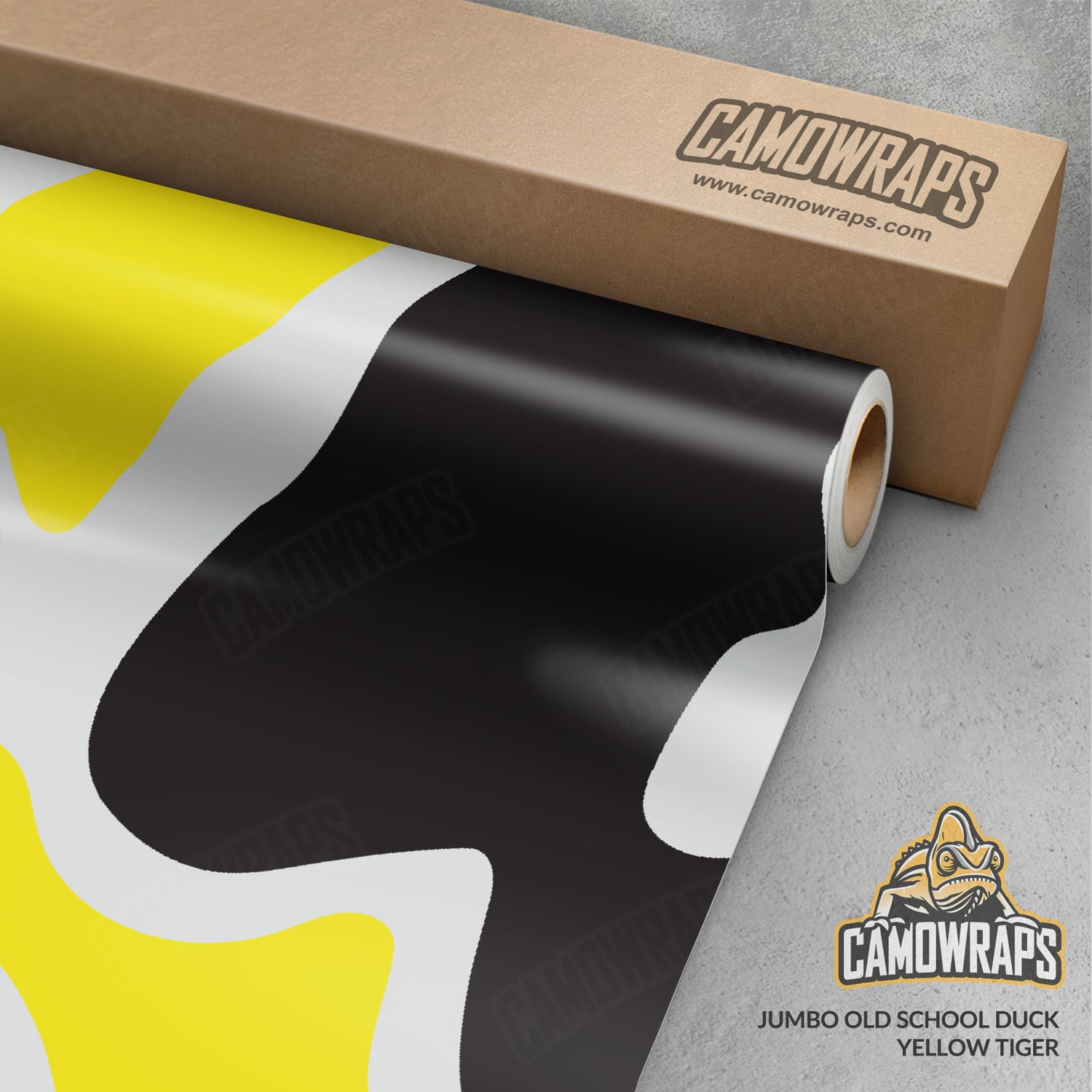 Old School Duck Yellow Tiger Gun Skin Vinyl Wrap