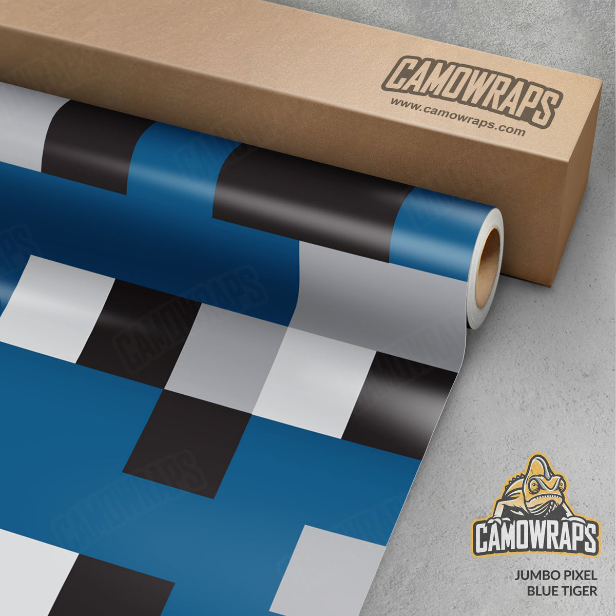Pixel Blue Tiger Gun Skin Vinyl Wrap