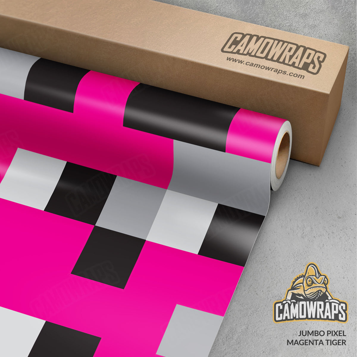 Pixel Magenta Tiger Gun Skin Vinyl Wrap