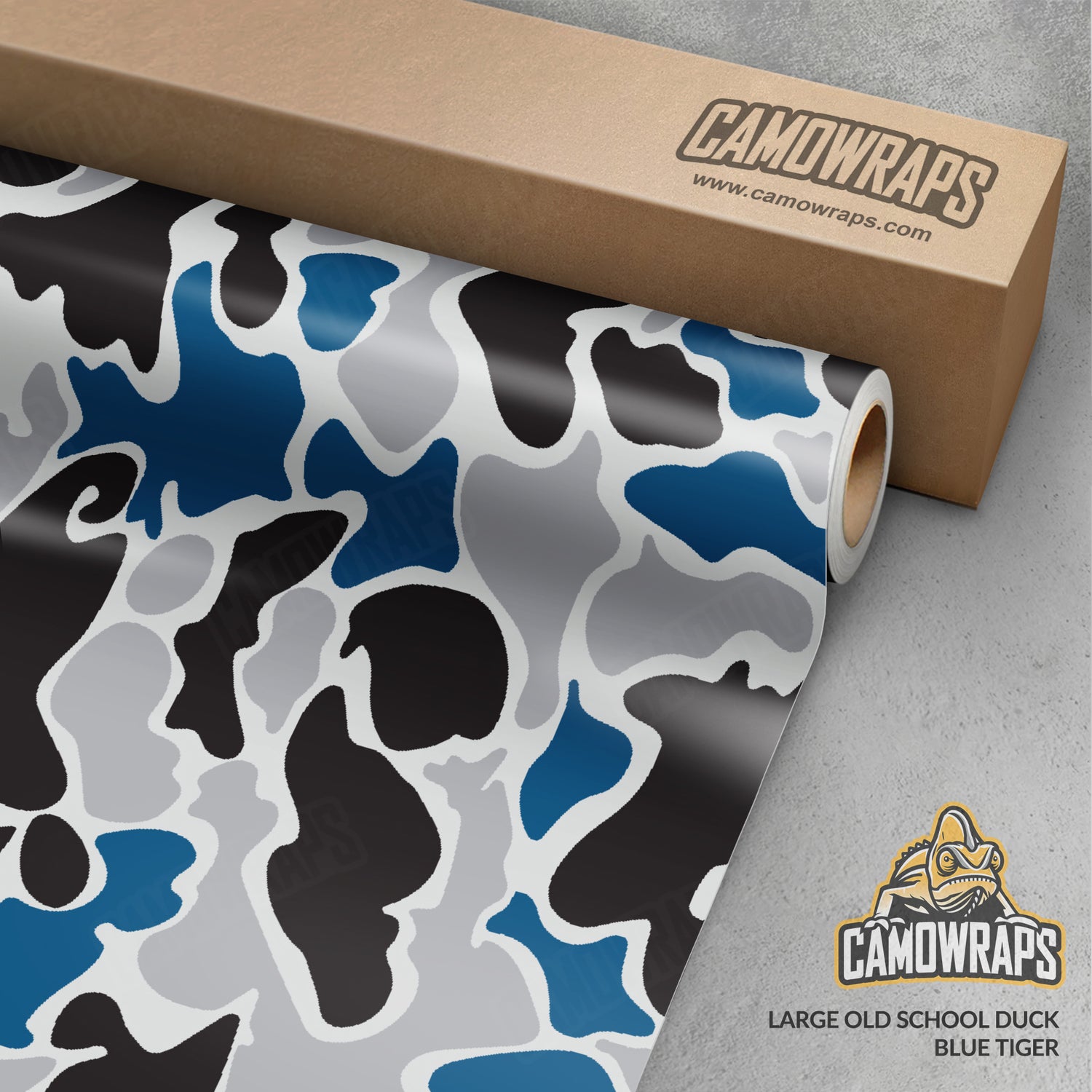 Old School Duck Blue Tiger Gun Skin Vinyl Wrap