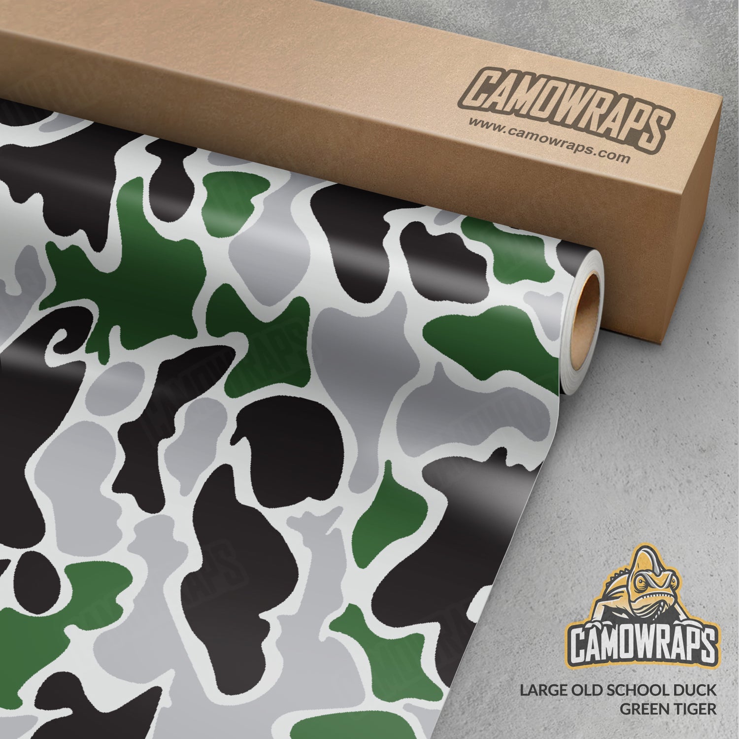 Old School Duck Green Tiger Gun Skin Vinyl Wrap