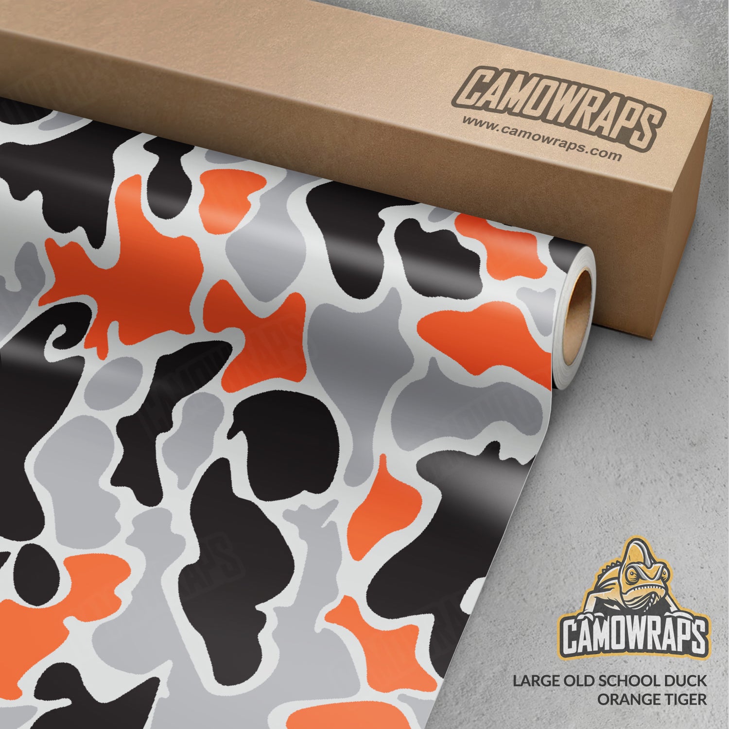 Old School Duck Orange Tiger Gun Skin Vinyl Wrap