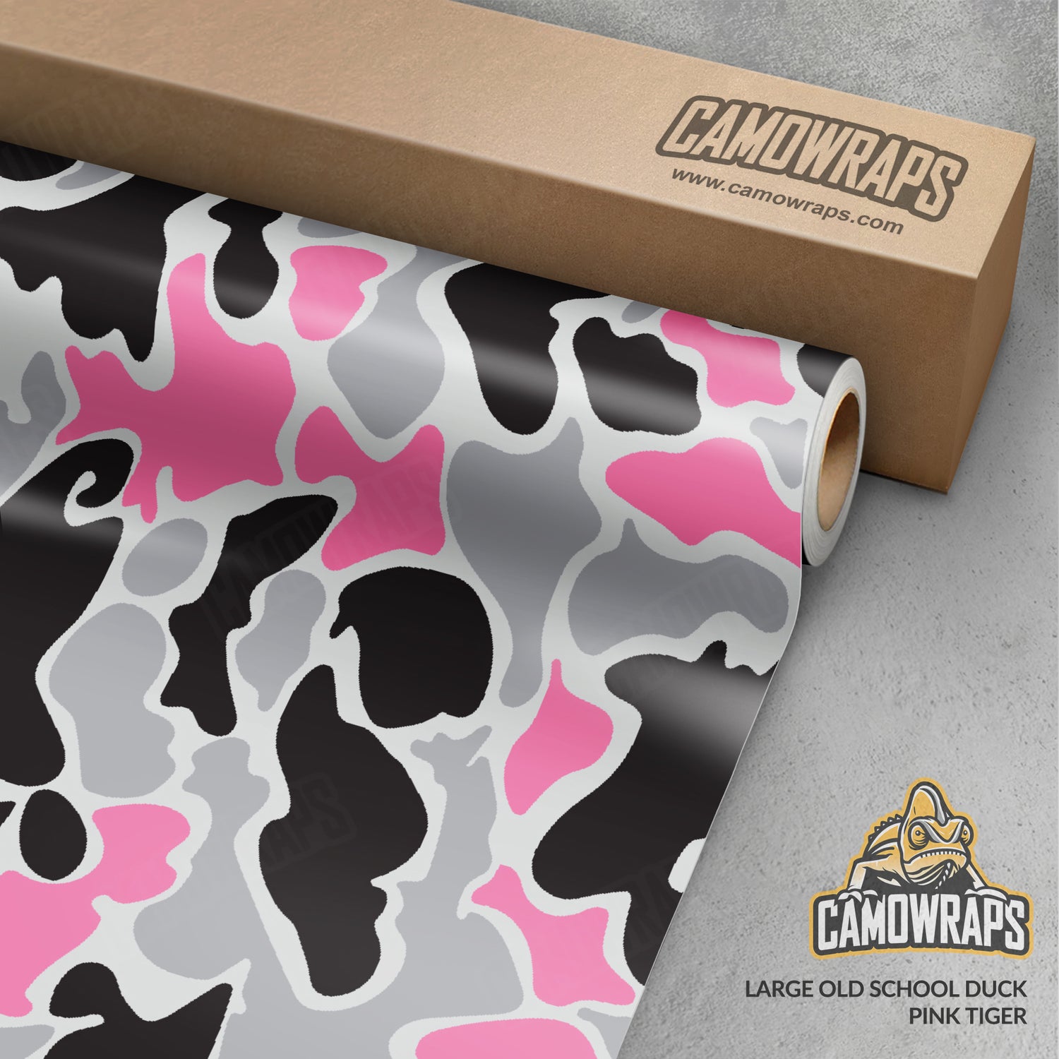 Old School Duck Pink Tiger Gun Skin Vinyl Wrap