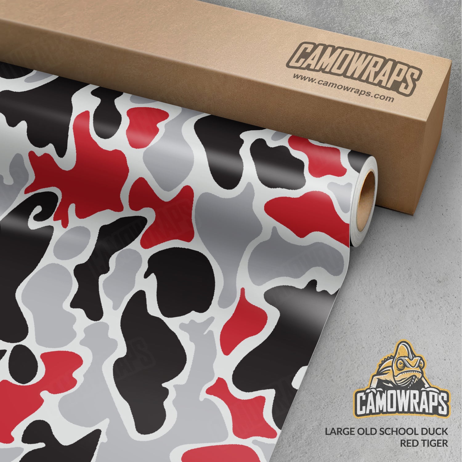 Old School Duck Red Tiger Gun Skin Vinyl Wrap