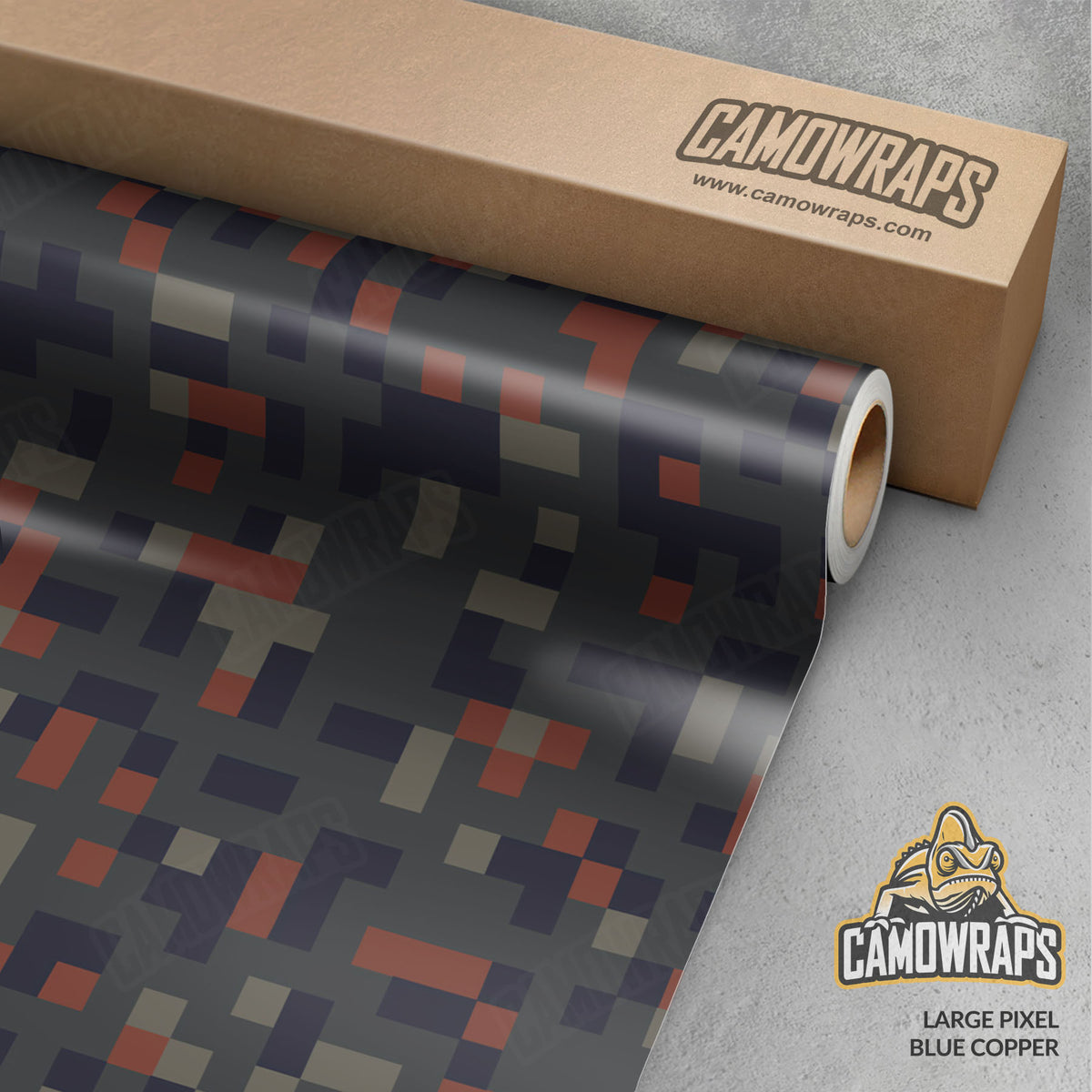 Pixel Blue Copper Gun Skin Vinyl Wrap