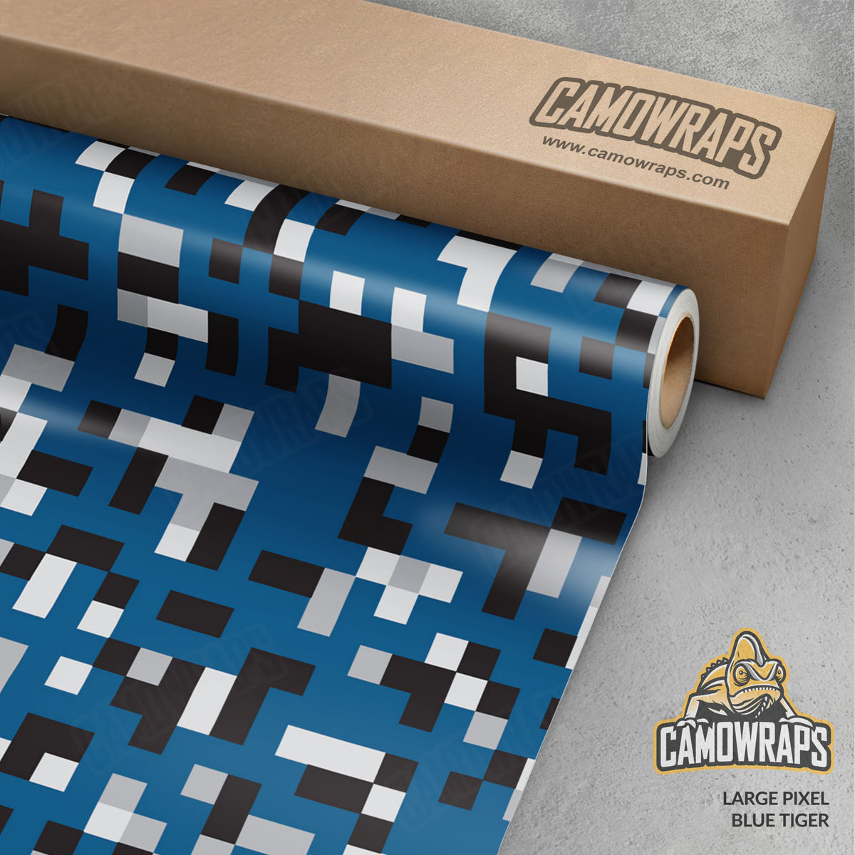 Pixel Blue Tiger Gun Skin Vinyl Wrap