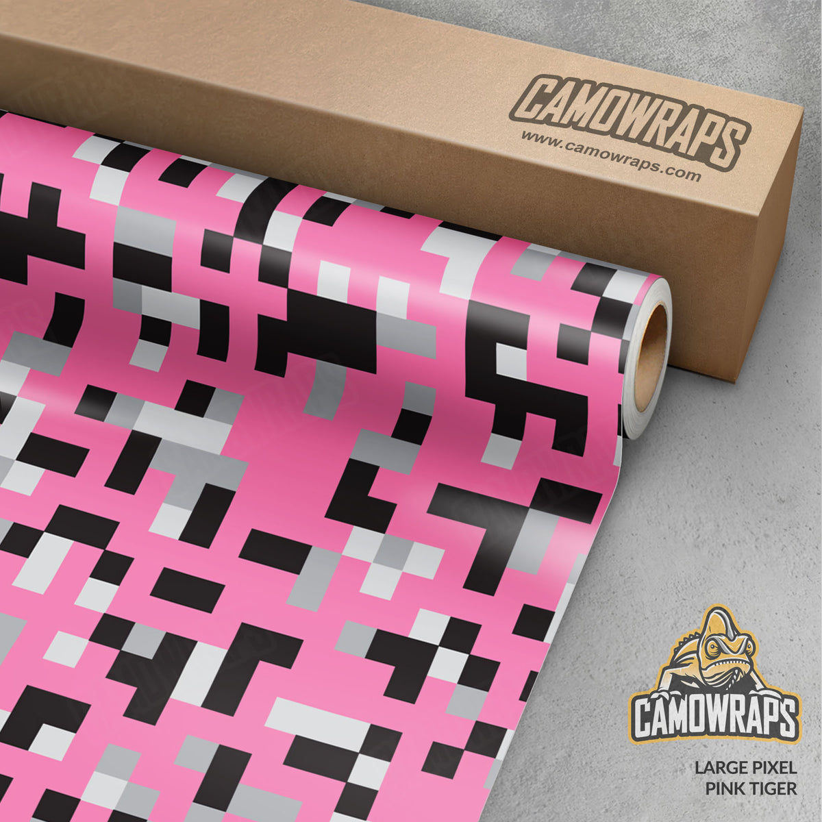 Pixel Pink Tiger Gun Skin Vinyl Wrap