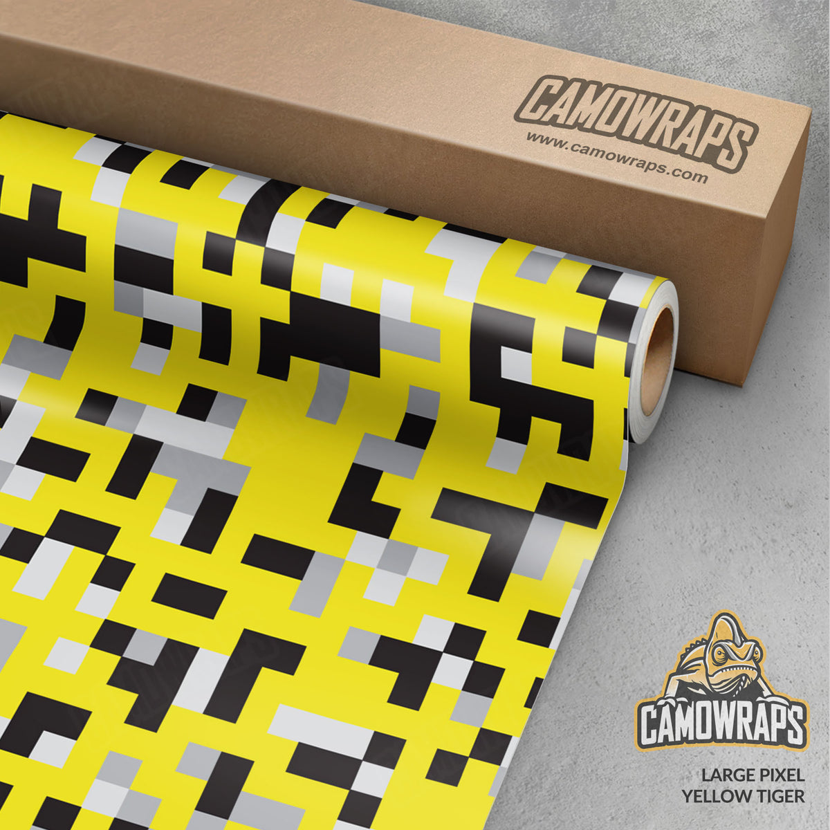 Pixel Yellow Tiger Gun Skin Vinyl Wrap