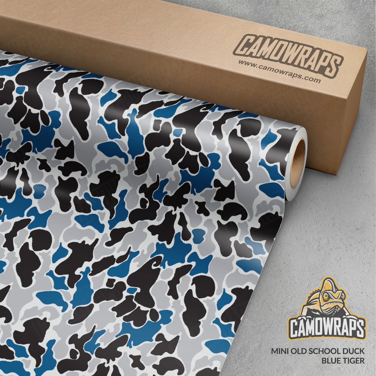 Old School Duck Blue Tiger Gun Skin Vinyl Wrap