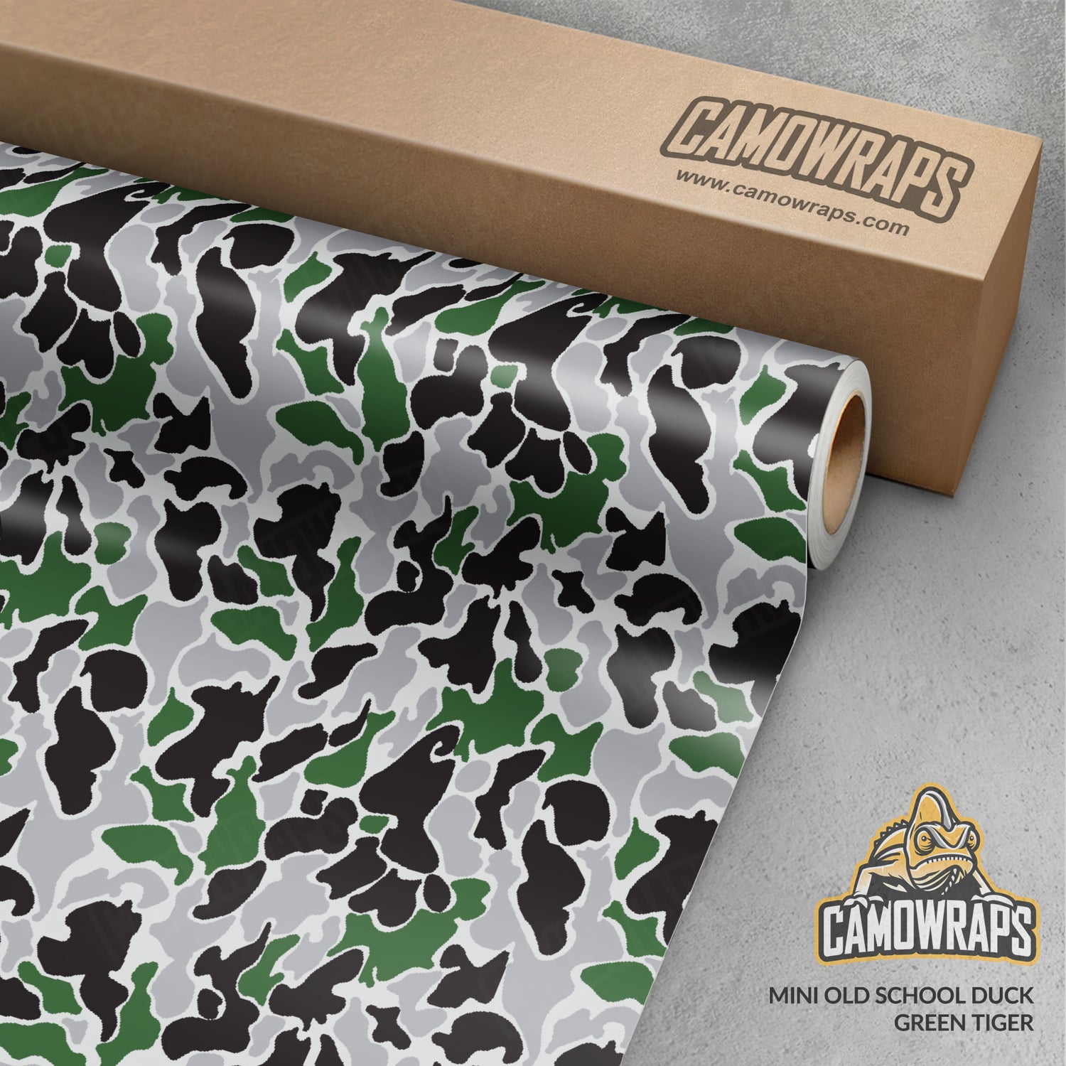 Old School Duck Green Tiger Gun Skin Vinyl Wrap