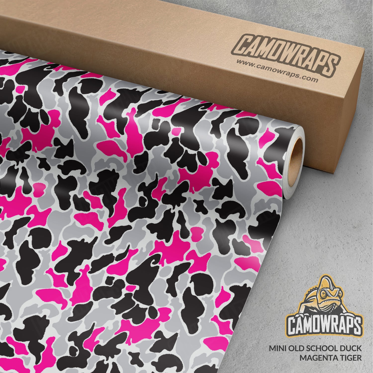 Old School Duck Magenta Tiger Gun Skin Vinyl Wrap