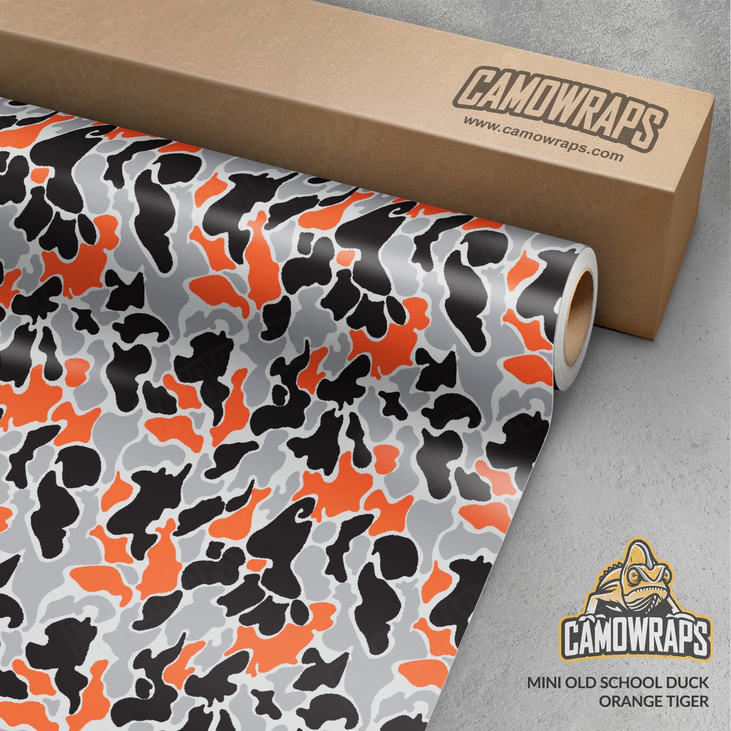 Old School Duck Orange Tiger Gun Skin Vinyl Wrap