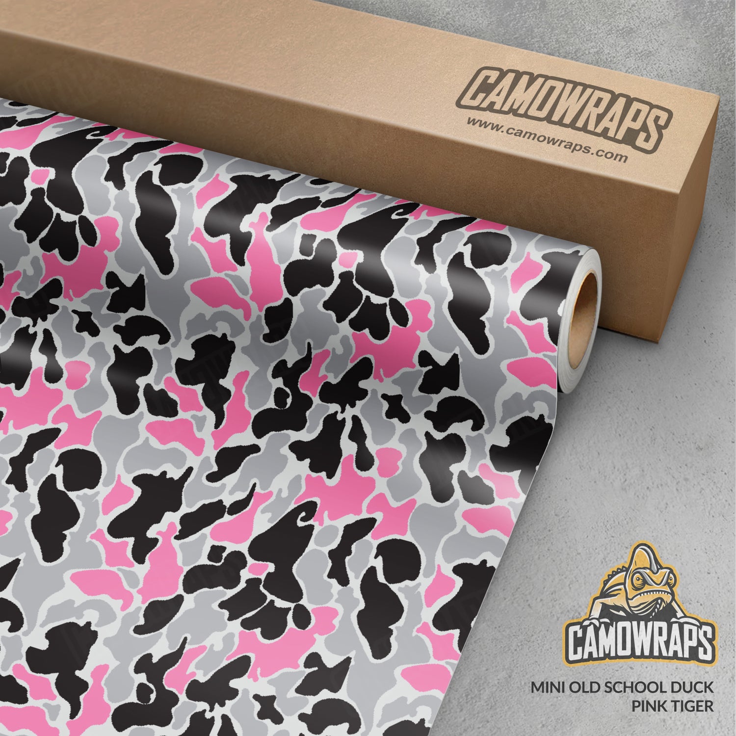 Old School Duck Pink Tiger Gun Skin Vinyl Wrap