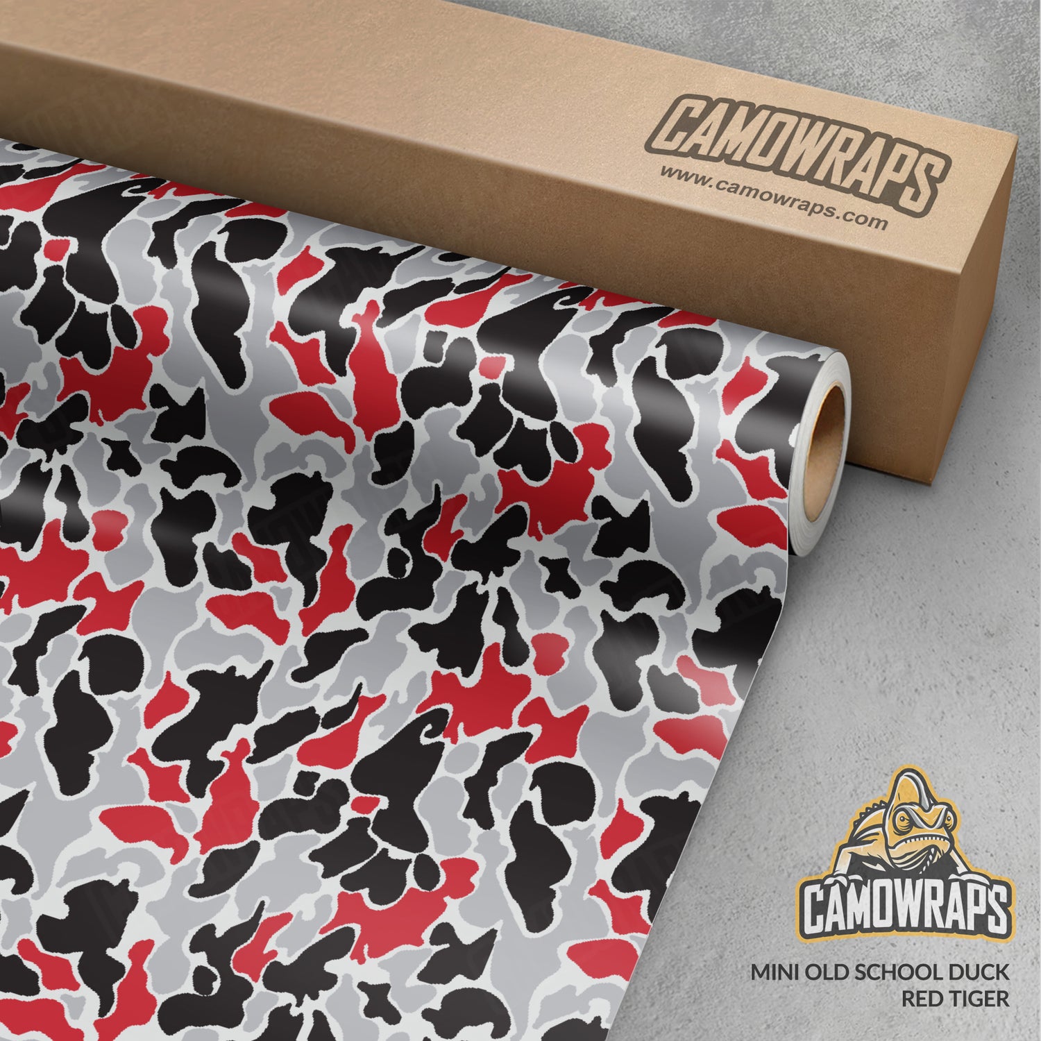 Old School Duck Red Tiger Gun Skin Vinyl Wrap