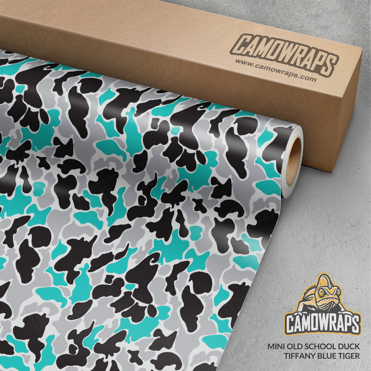 Old School Duck Tiffany Blue Tiger Gun Skin Vinyl Wrap