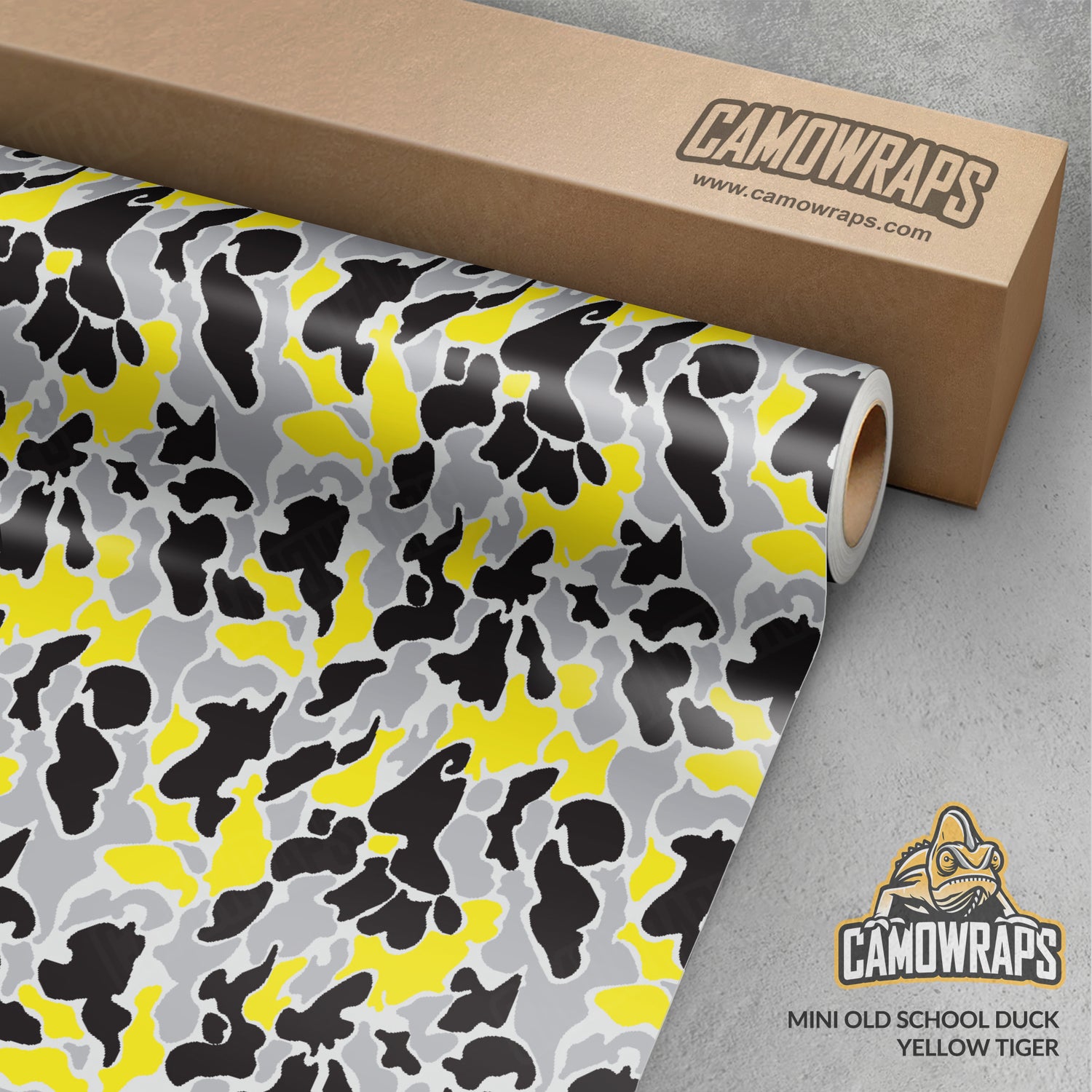 Old School Duck Yellow Tiger Gun Skin Vinyl Wrap