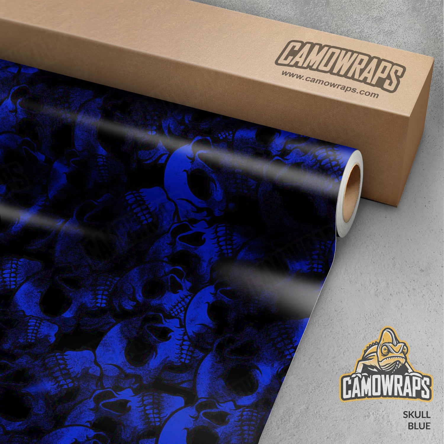 Skull Blue Gun Skin Vinyl Wrap