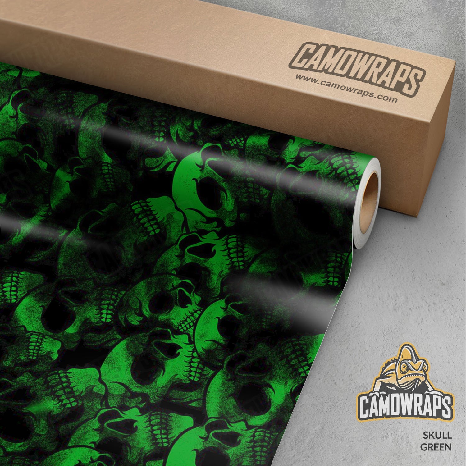 Skull Green Gun Skin Vinyl Wrap