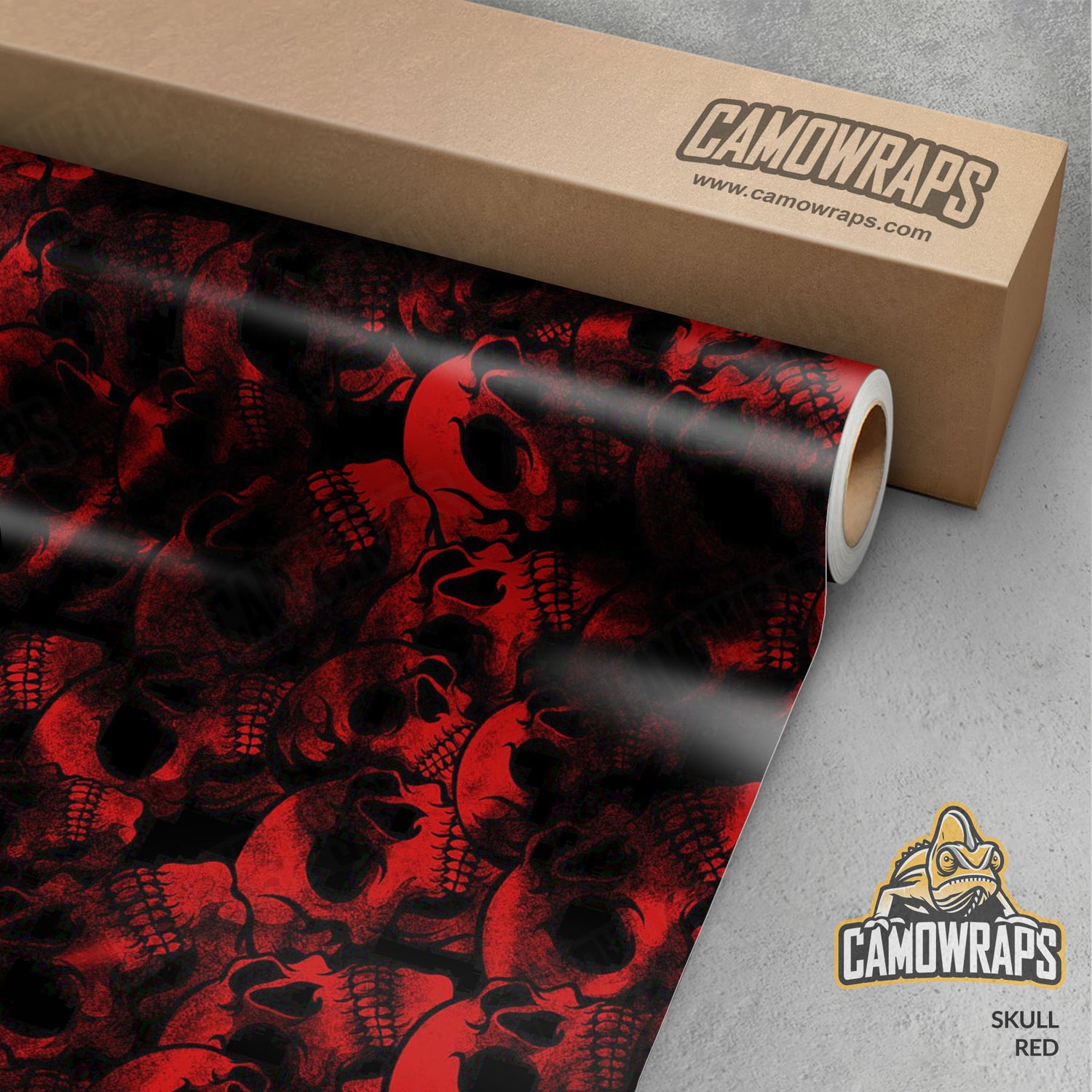 Skull Red Gun Skin Vinyl Wrap