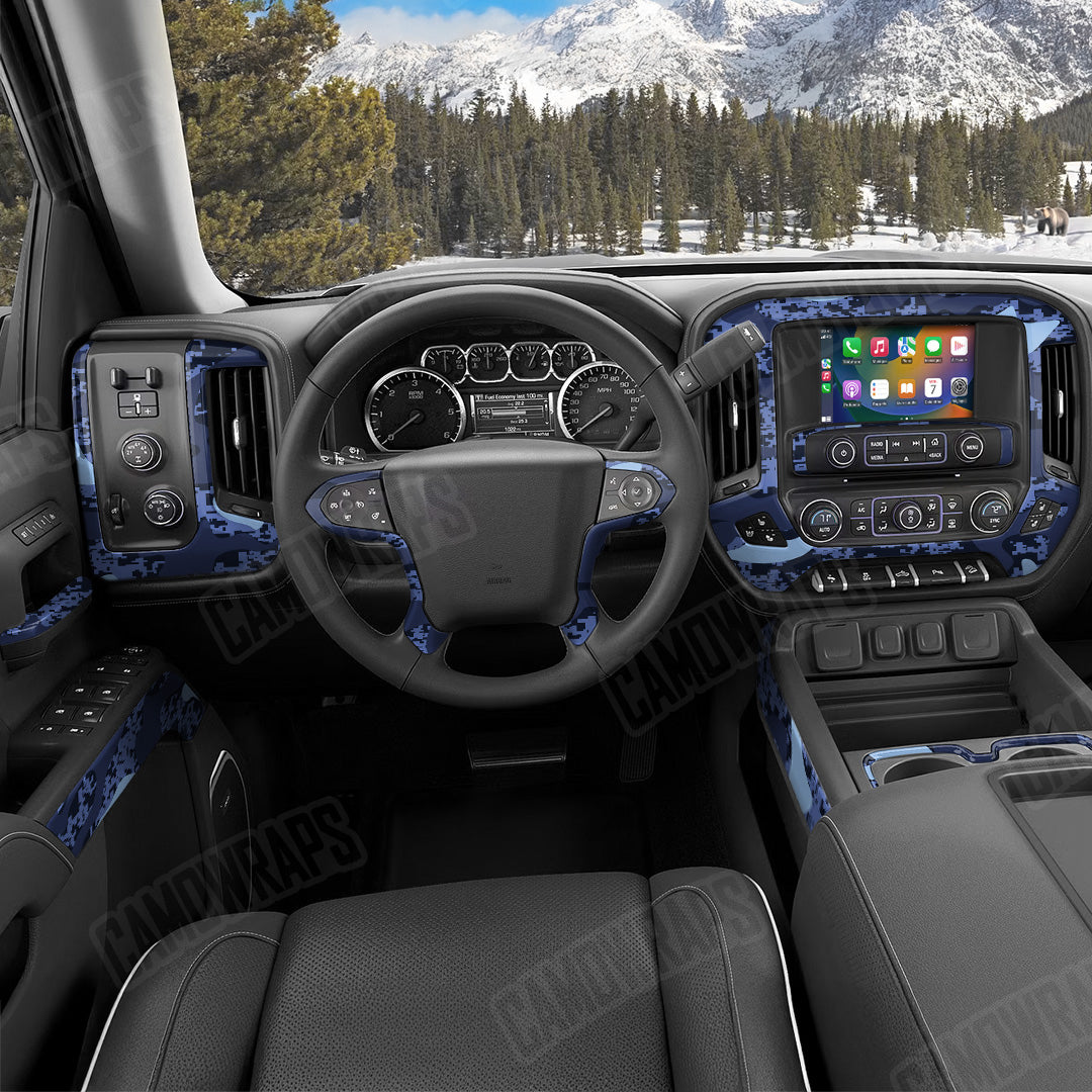 Compound Blue Urban Night Camo Car Interior Skin