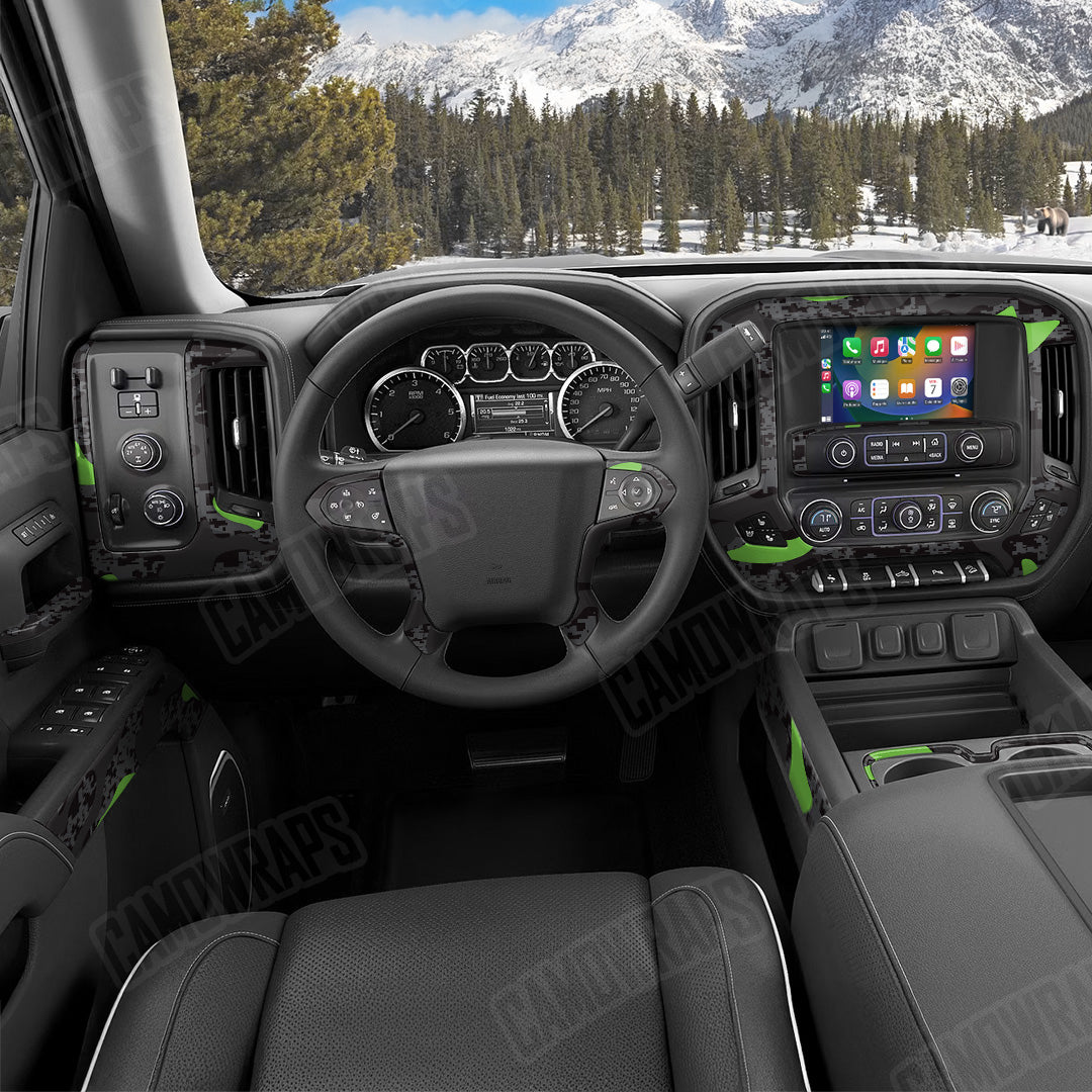 Compound Metro Green Camo Car Interior Skin