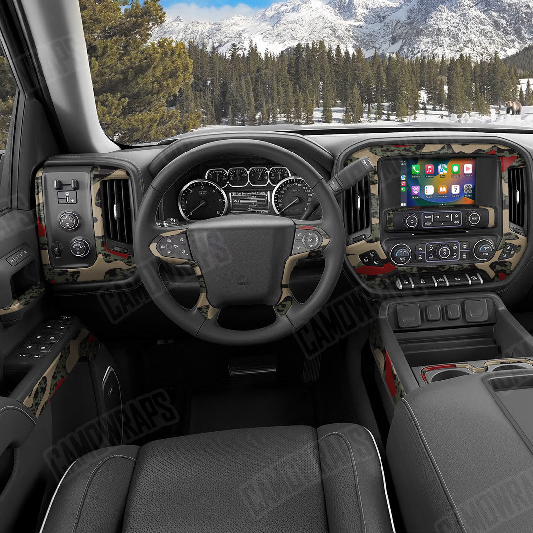 Compound Militant Red Camo Car Interior Skin