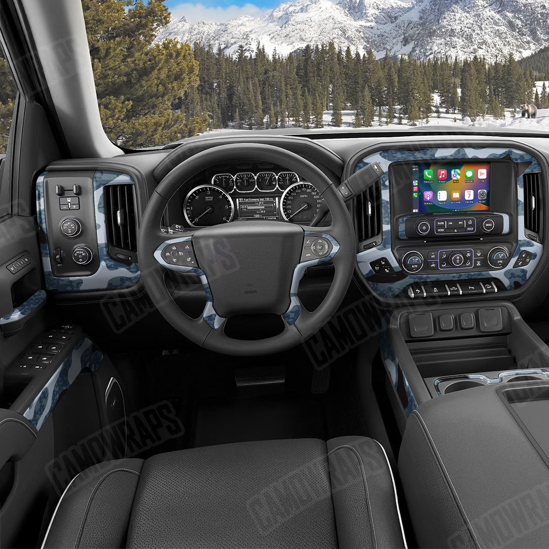 Compound Navy Camo Car Interior Skin