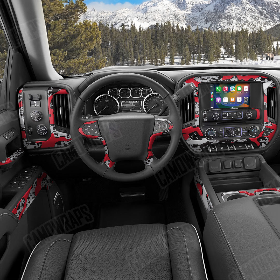 Compound Red Tiger Camo Car Interior Skin