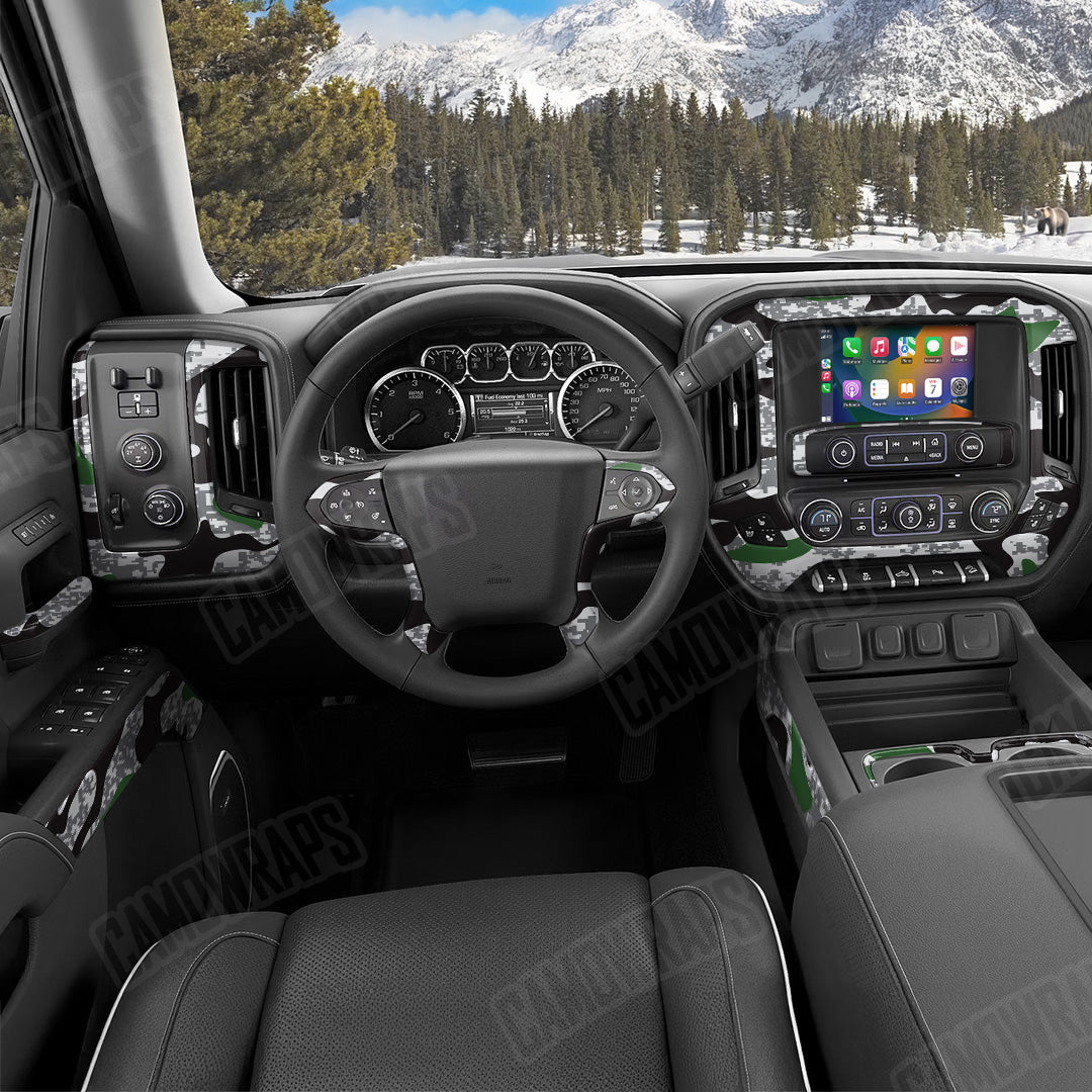 Compound Urban Green Camo Car Interior Skin