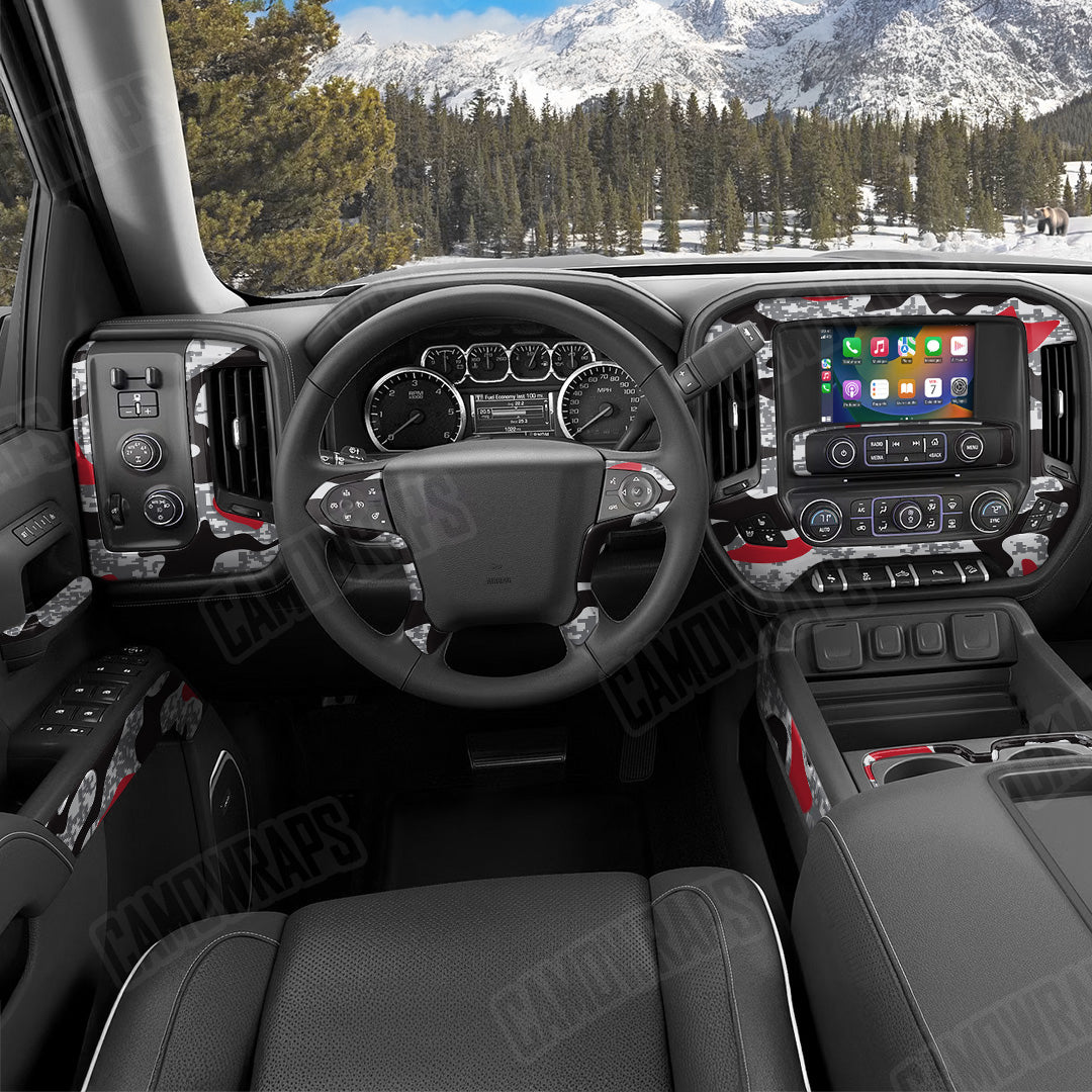Compound Urban Red Camo Car Interior Skin