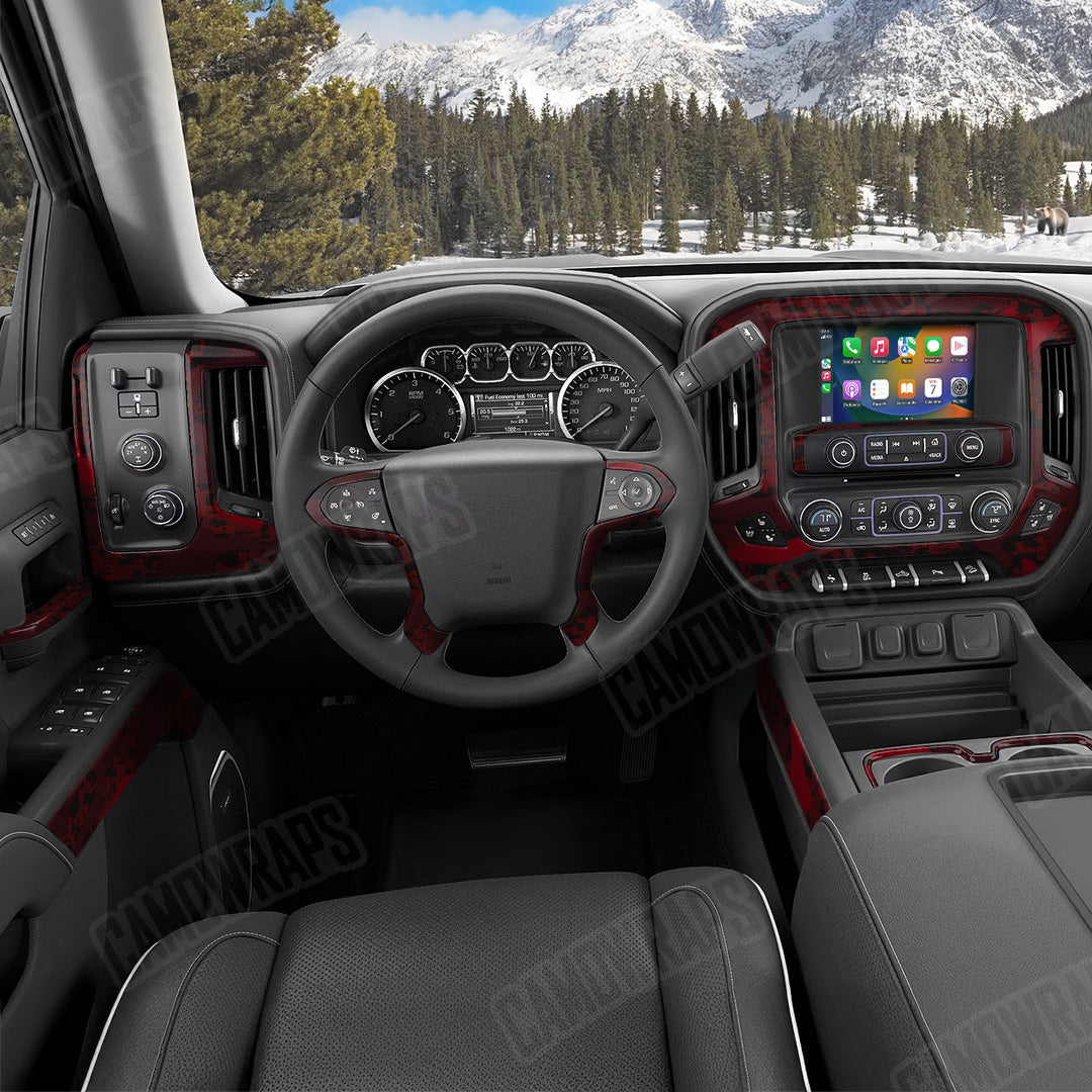 Compound Vampire Red Camo Car Interior Skin