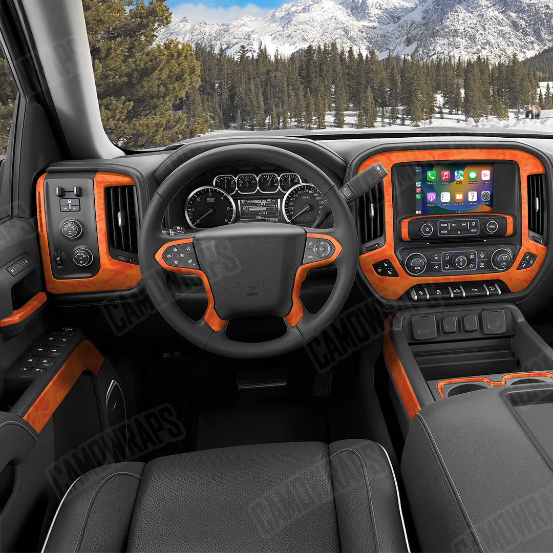 Crystal Elite Orange Camo Car Interior Skin