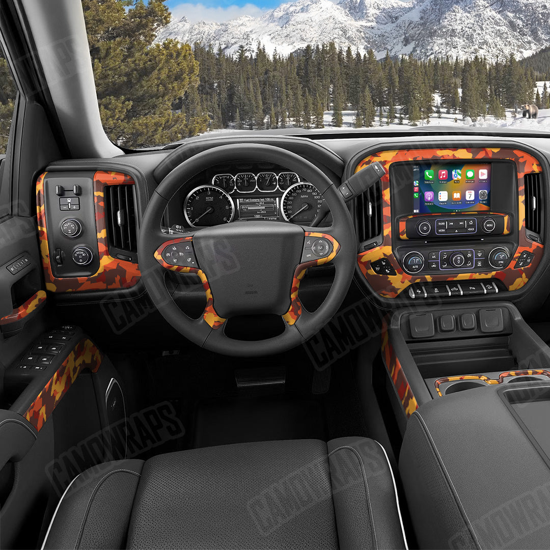 Erratic Autumn Camo Car Interior Skin