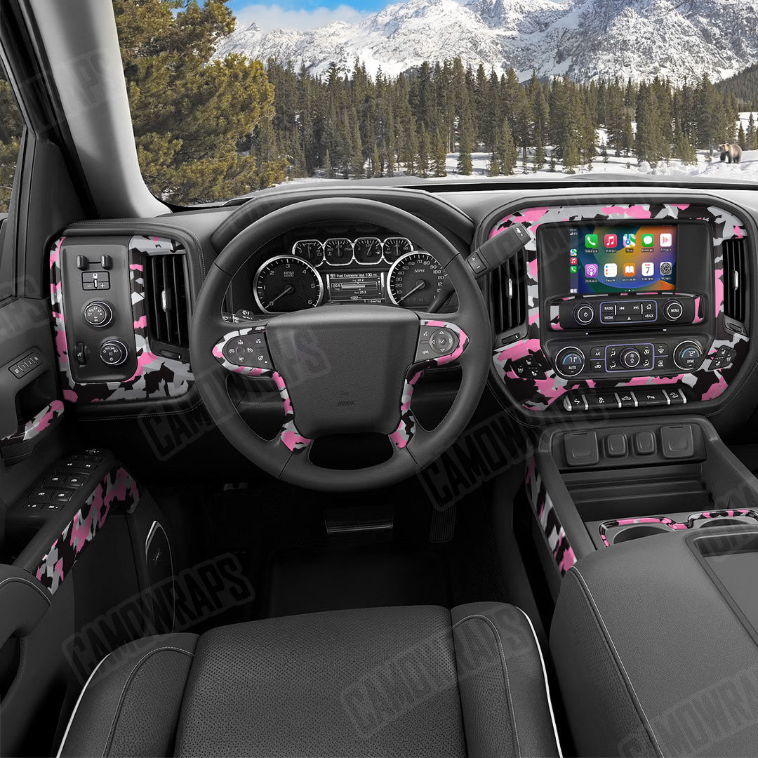 Erratic Pink Tiger Camo Car Interior Skin
