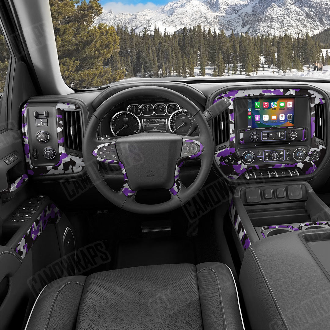 Erratic Purple Tiger Camo Car Interior Skin