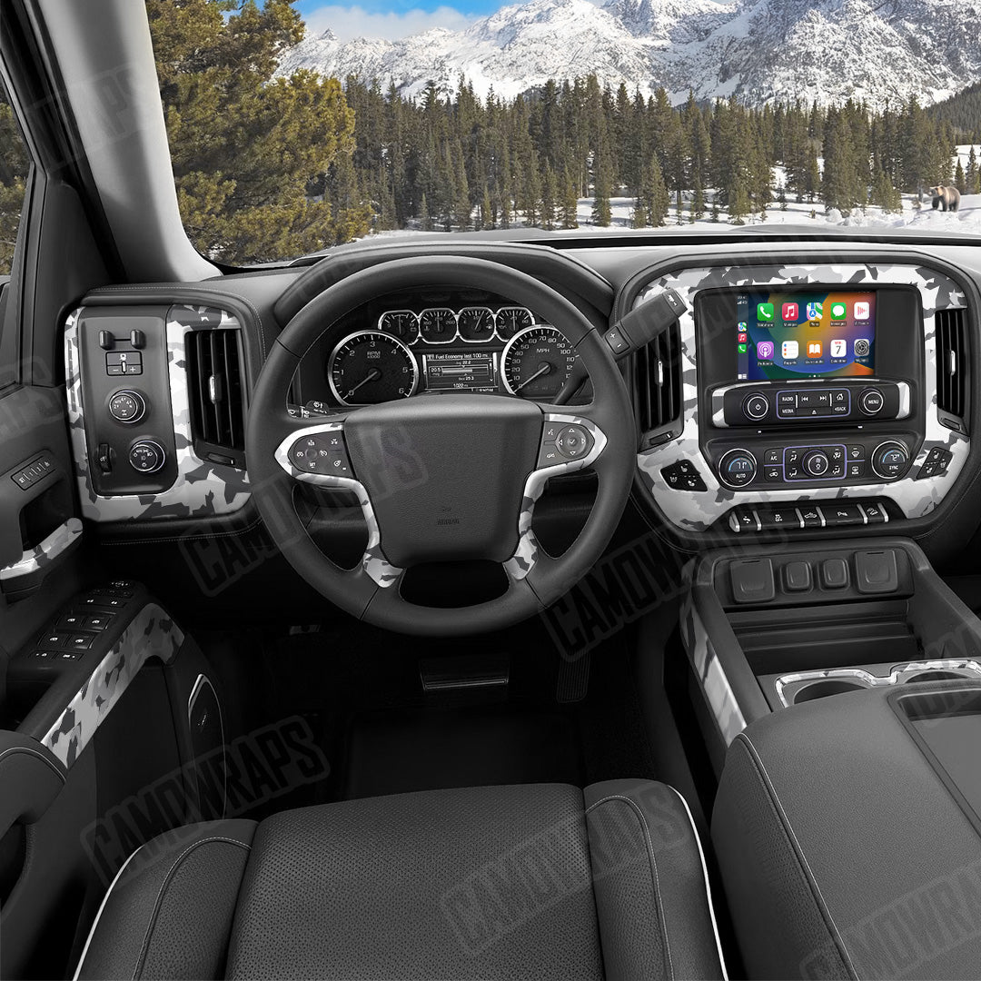 Erratic Snow Camo Car Interior Skin