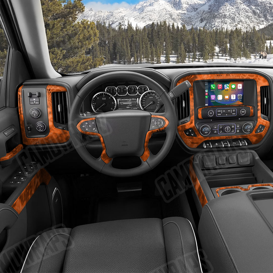 Kryptek Orange Camo Car Interior Skin