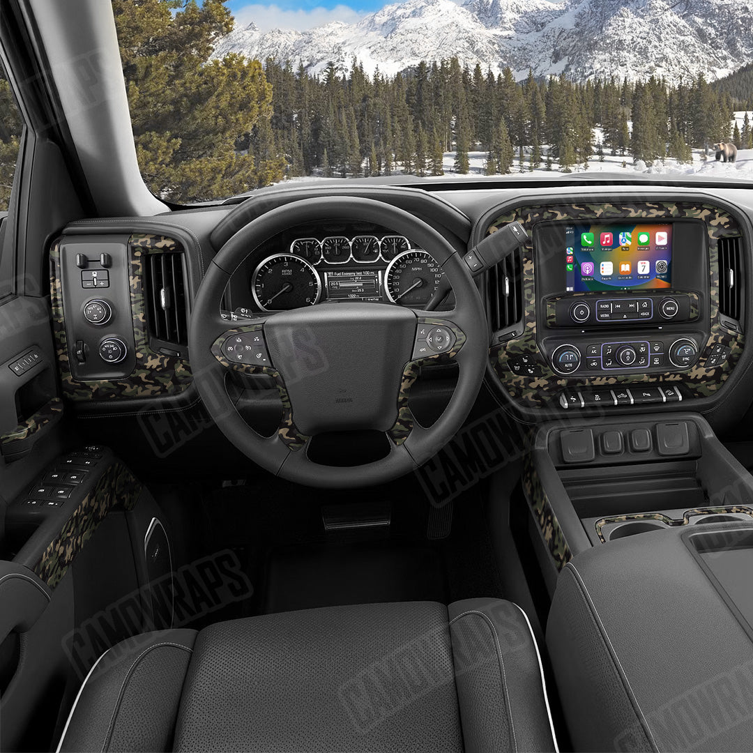 Classic Militant Charcoal Camo Car Interior Skin