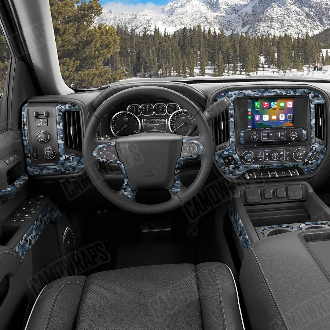 Classic Navy Camo Car Interior Skin