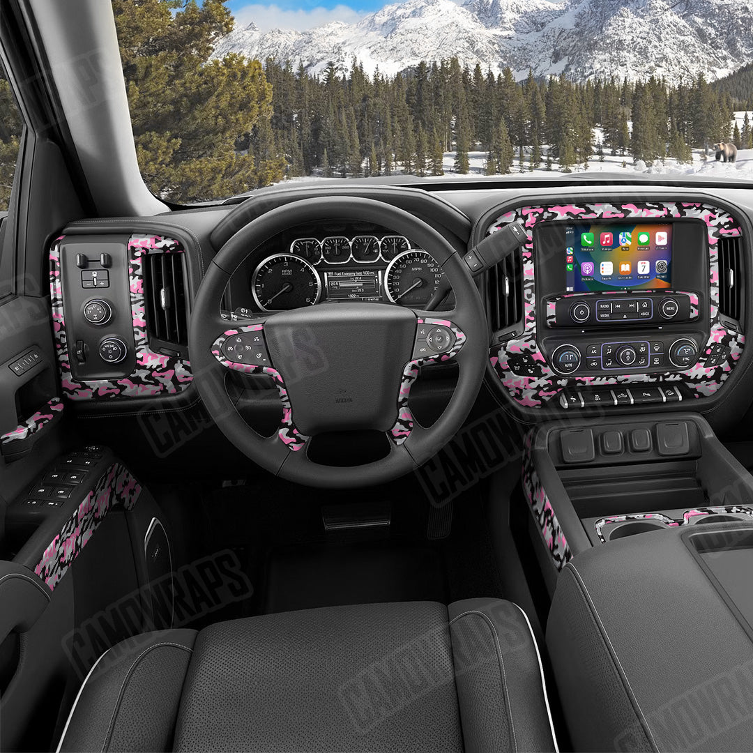 Classic Pink Tiger Camo Car Interior Skin