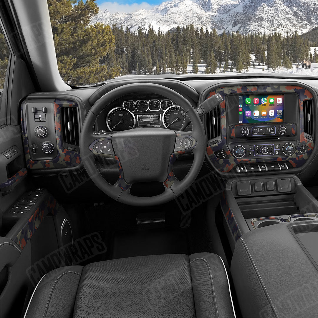 Cumulus Blue Copper Camo Car Interior Skin