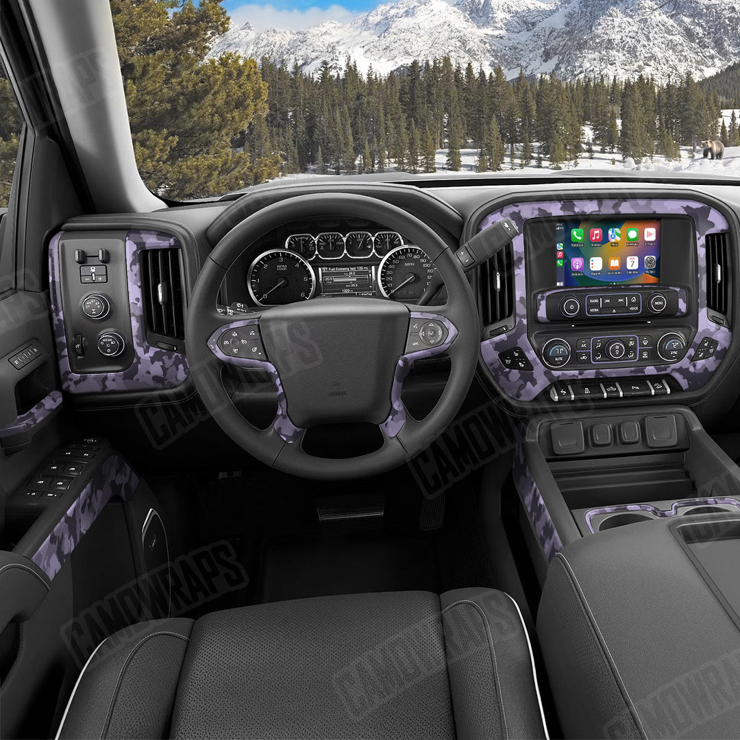 Cumulus Lilac Camo Car Interior Skin