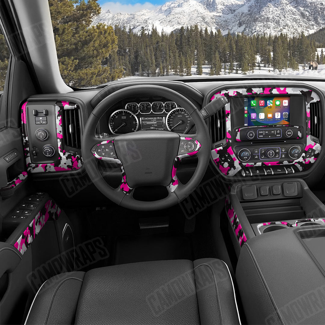 Cumulus Magenta Tiger Camo Car Interior Skin