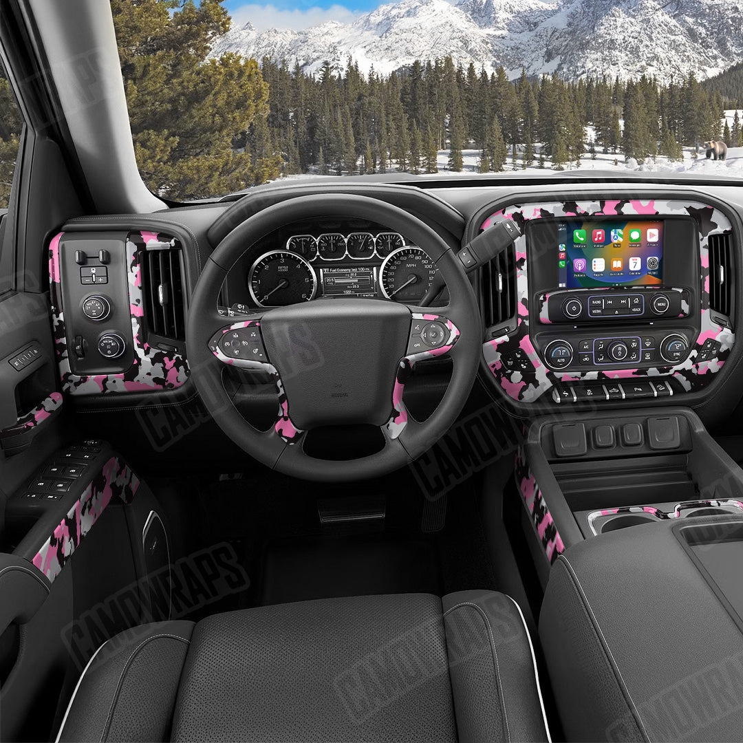 Cumulus Pink Tiger Camo Car Interior Skin
