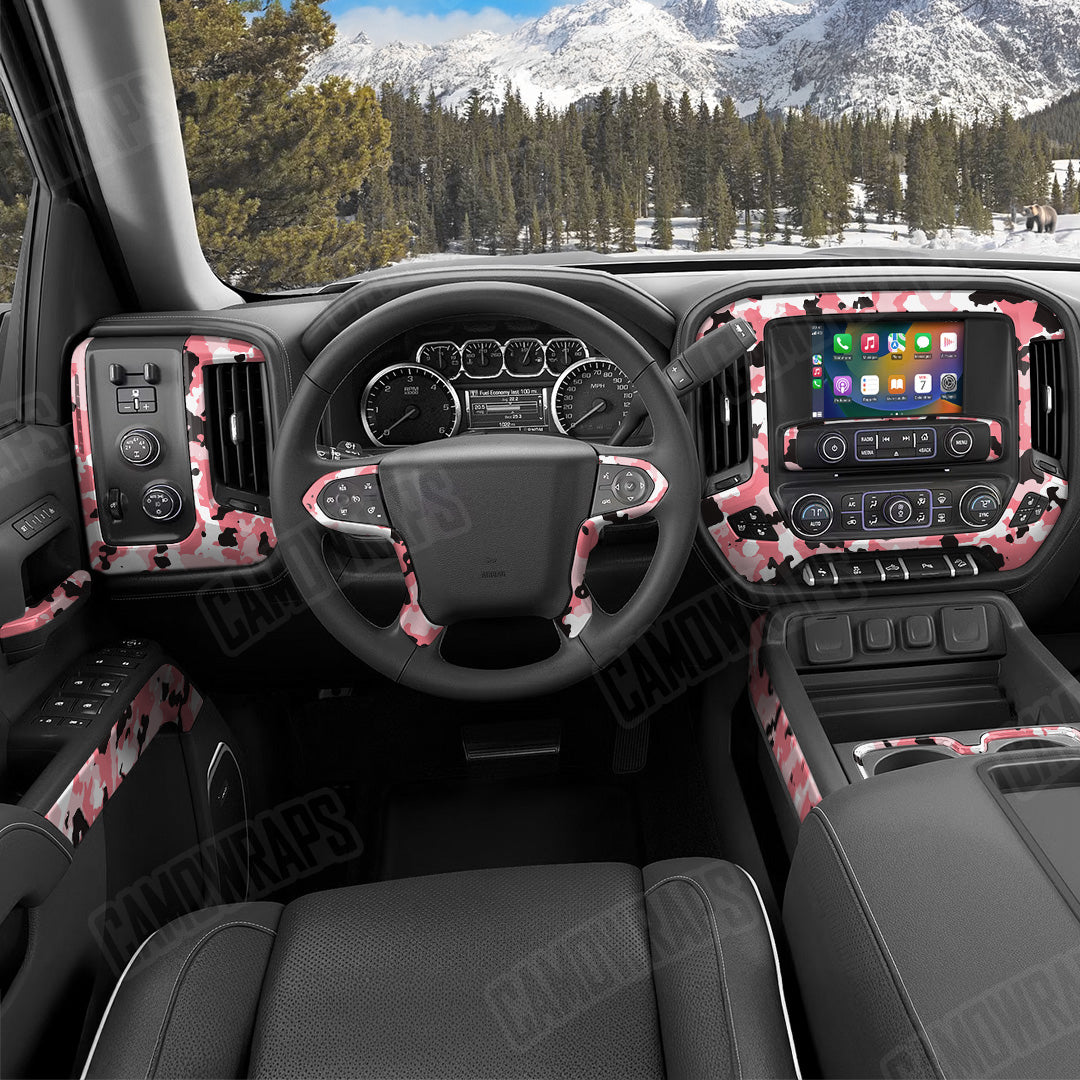 Cumulus Pink Camo Car Interior Skin