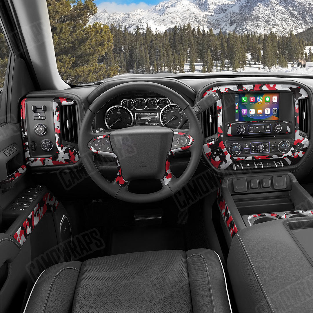 Cumulus Red Tiger Camo Car Interior Skin