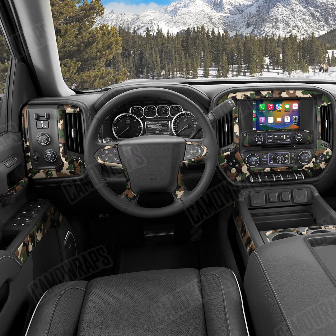 Cumulus Woodland Camo Car Interior Skin