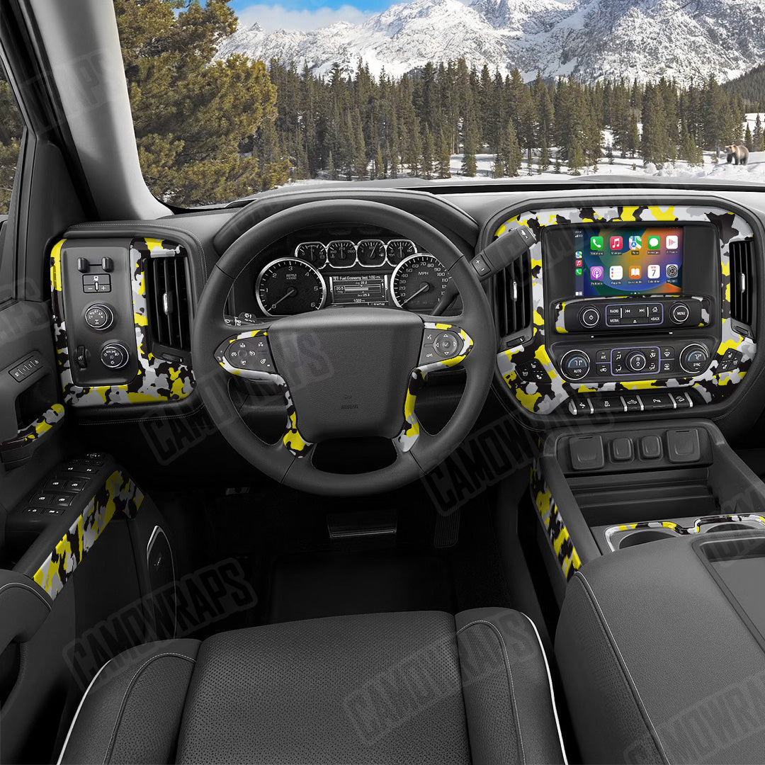 Cumulus Yellow Tiger Camo Car Interior Skin