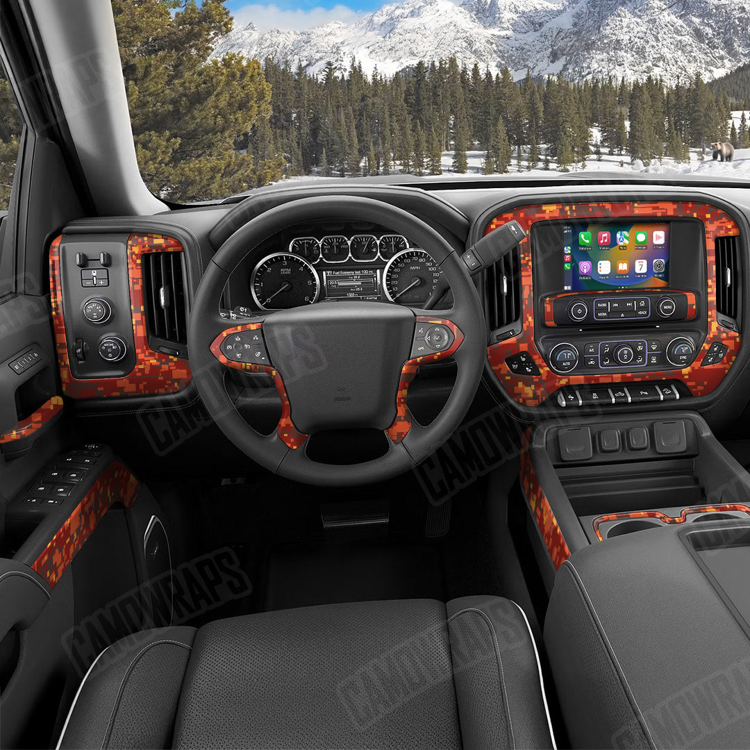 Digital Autumn Camo Car Interior Skin